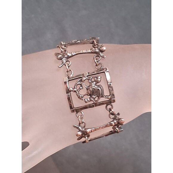 Vintage Guglielmo Cini Sterling Etruscan Bracelet Griffin Della Robbia - Picture 2 of 10